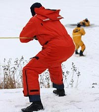 Ice rescue training