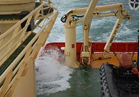 Rough water at a ship’s side